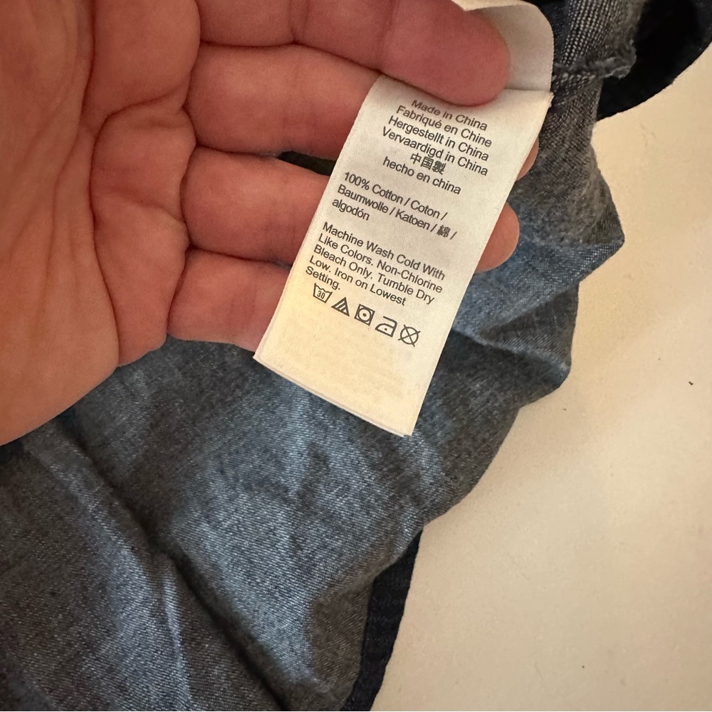 J.Crew 100%Cotton Smocked Fitted Bodice Long Puff Sleeve Chambray PullOn Dress S - Picture 12 of 16